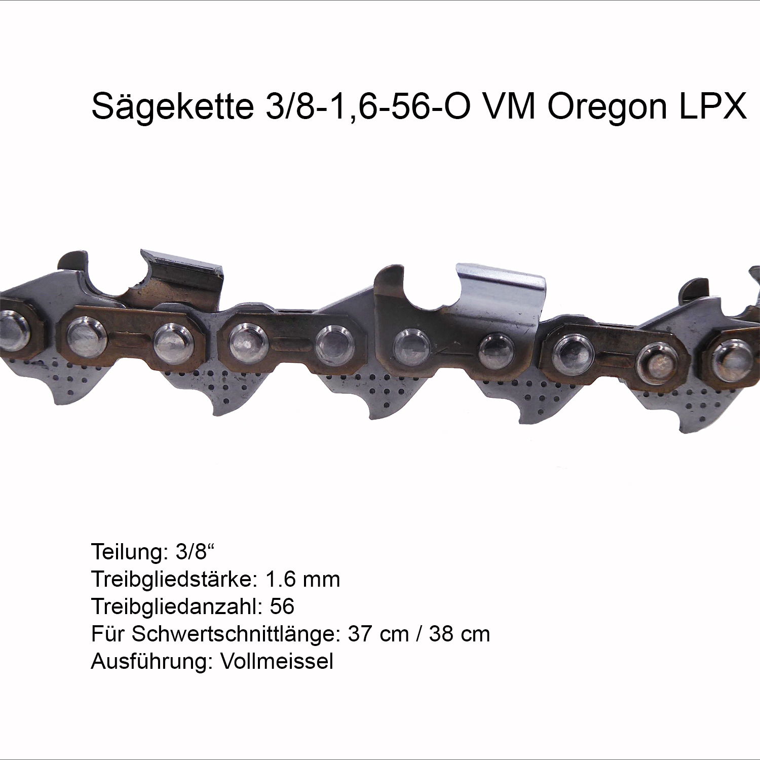 Oregon 75LPX Sägekette 3/8 1.6 mm 56 TG VM Ersatzkette