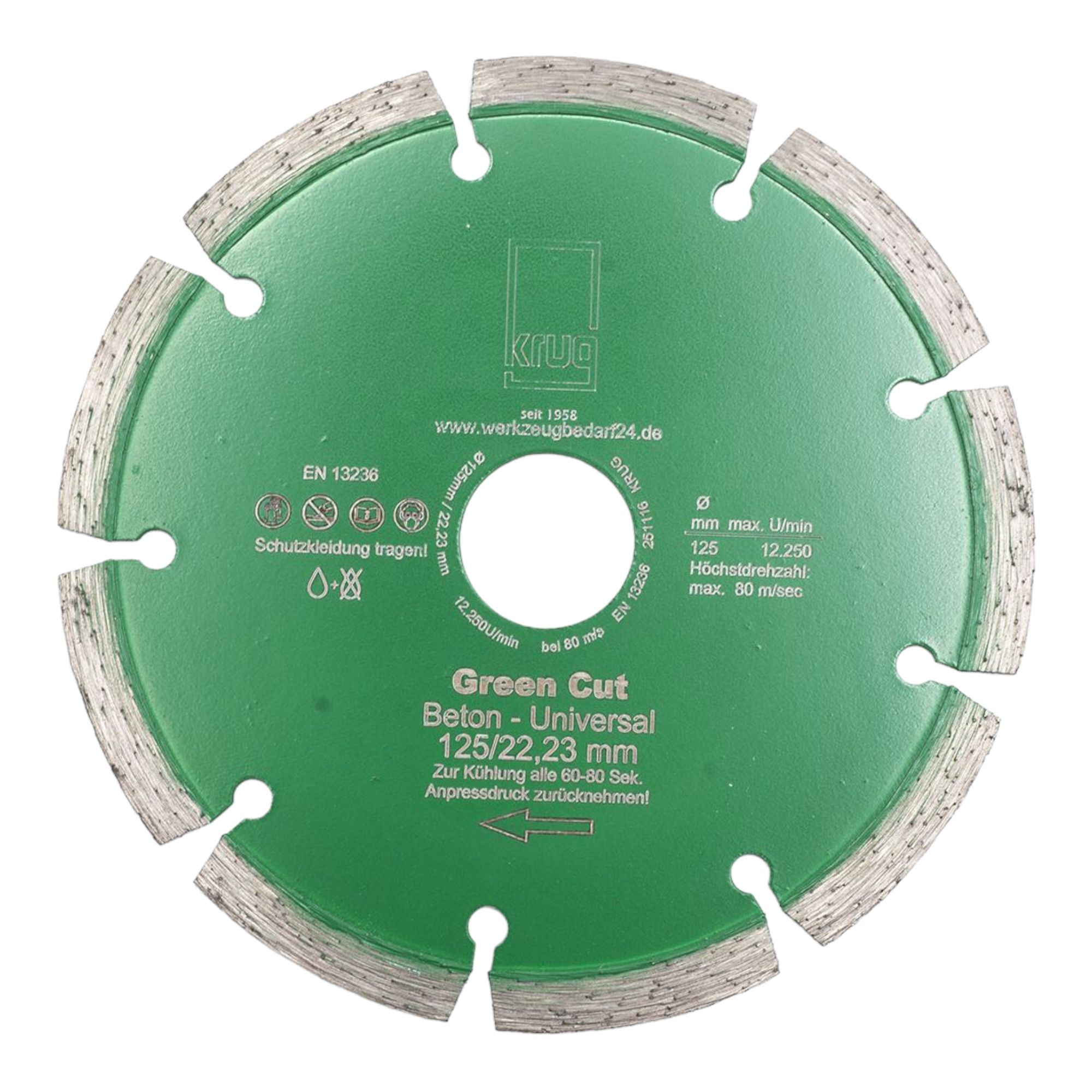 Diamantscheibe Green Cut Beton Universal 125 mm für Beton Granit Klinker Stein