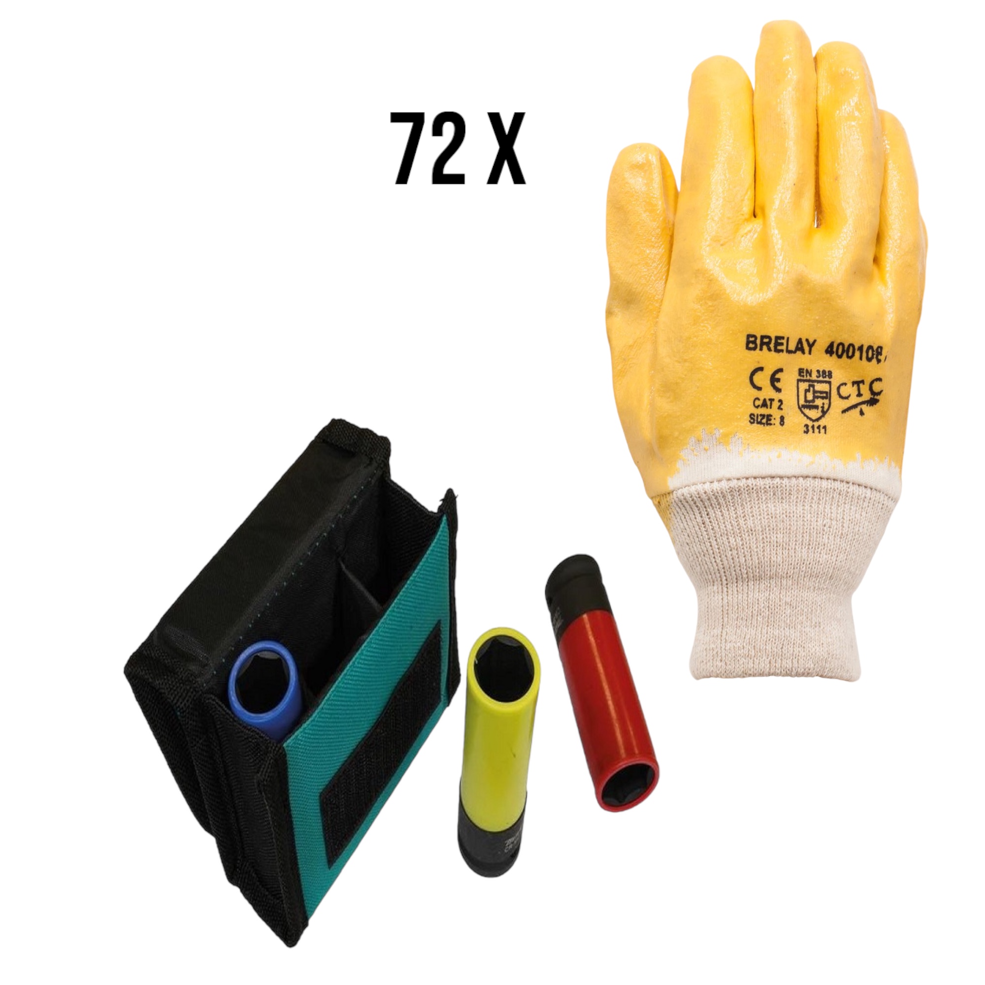 72 K020 Paar Nitril-Arbeitshandschuhe Größe 9 + Makita E-12354 Steckschlüssel-Set