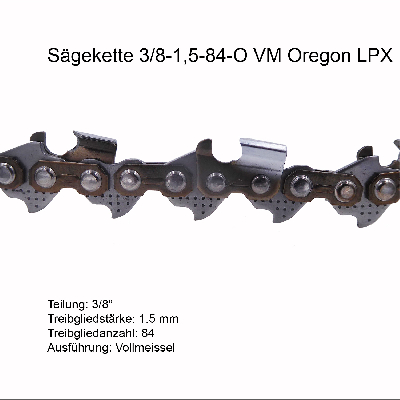 Oregon LPX Sägekette 3/8 1.5 mm 84 TG VM Ersatzkette